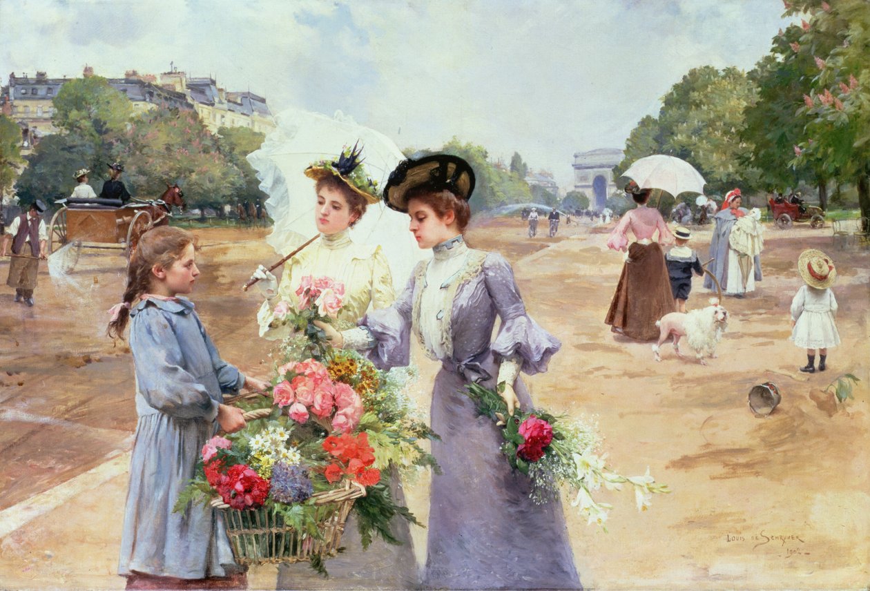 Frühlingsmorgen, Avenue du Bois de Boulogne, 1902 von Louis de Schryver