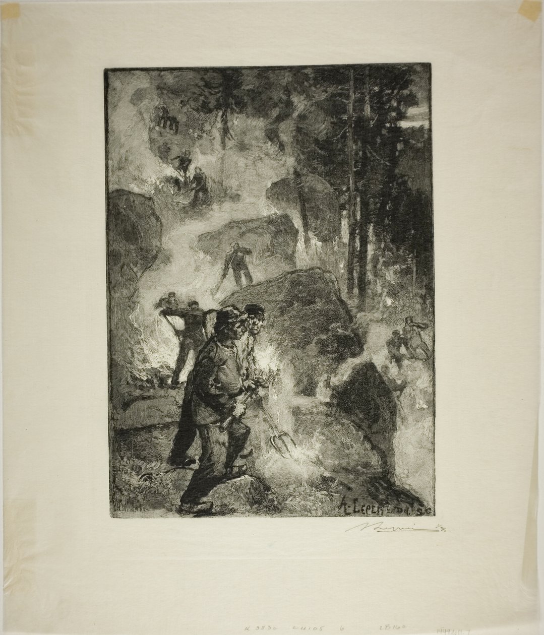 Farnbrenner im Wald von Louis Auguste Lepère