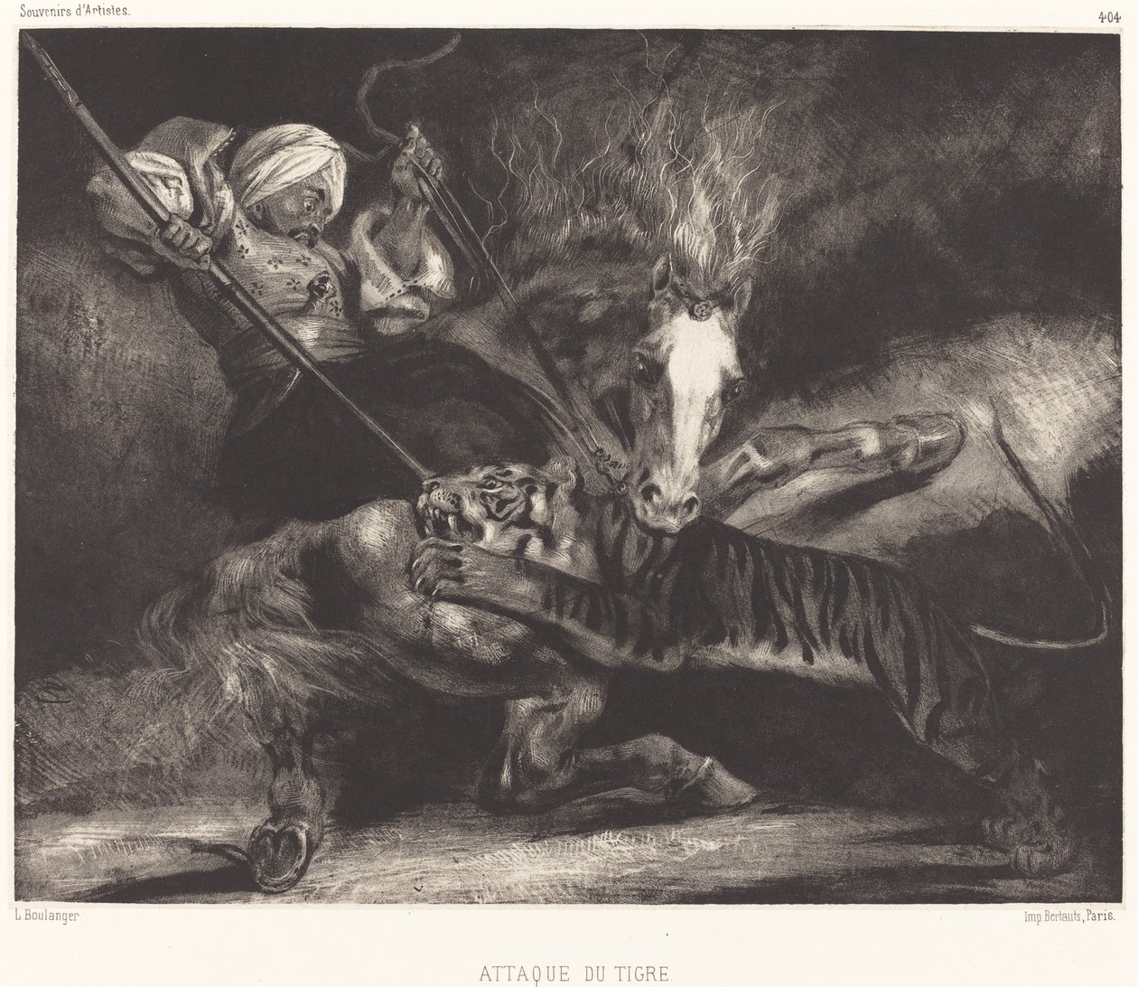 Angriff des Tigers von Louis Candide Boulanger