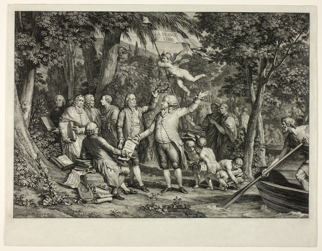 Mirabeau erreicht die Elysischen Felder von Louis Joseph Masquelier