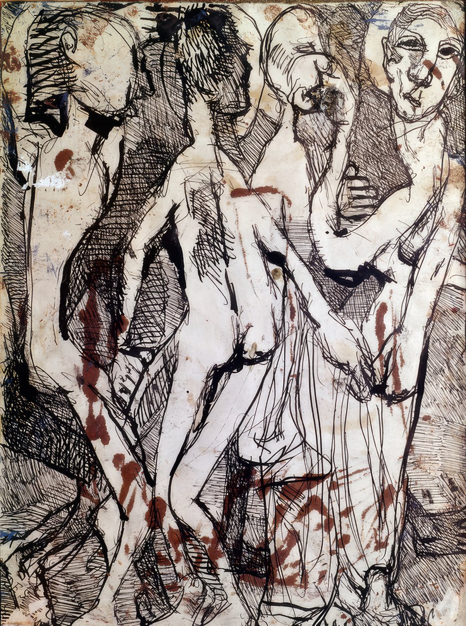 Komposition mit Figuren von Louis Soutter