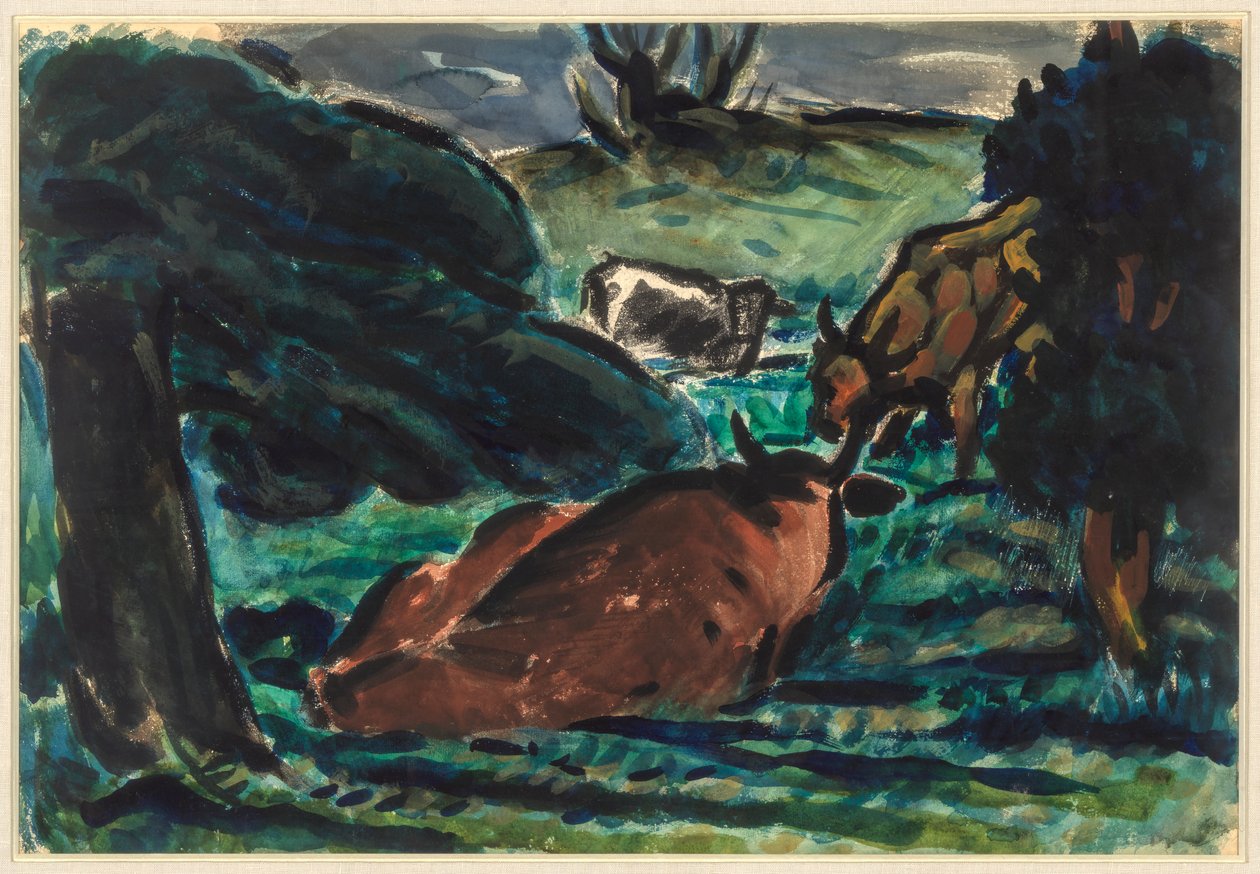 Liegende Kühe, ca. 1920er von Louis Wiesenberg