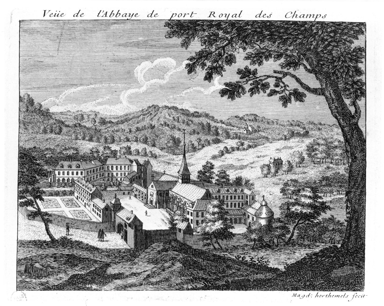 Gesamtansicht der Abtei von Port-Royal des Champs, 1709 von Louise Madelaine Cochin