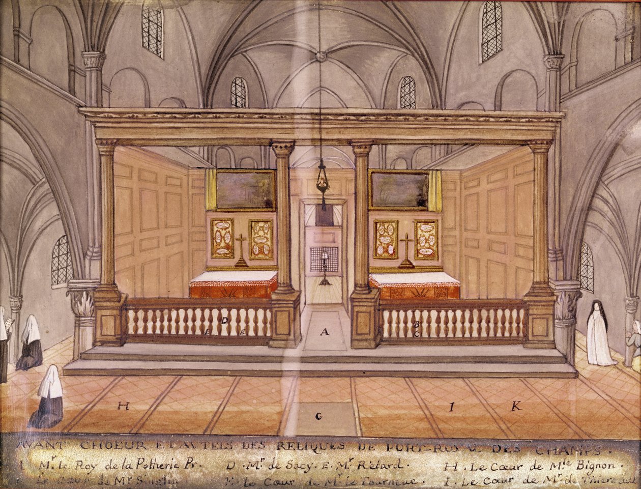 Ansicht des Chors und Altars, aus 