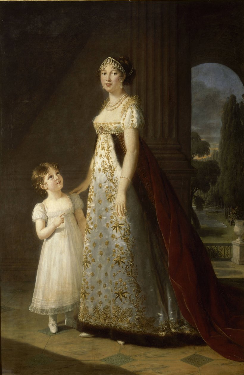 Marie-Annuciade-Caroline Bonaparte, Königin von Neapel, mit ihrer Tochter Laetitia-Joséphine Murat von Louise Élisabeth Vigée  Le Brun