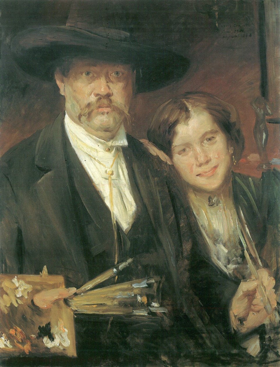 Selbstporträt mit Modell von Lovis Corinth