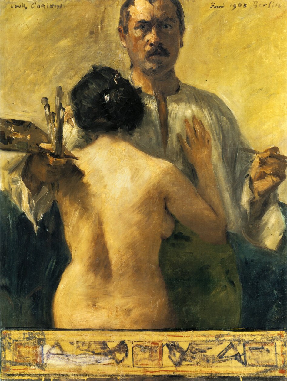 Selbstporträt mit Modell von Lovis Corinth