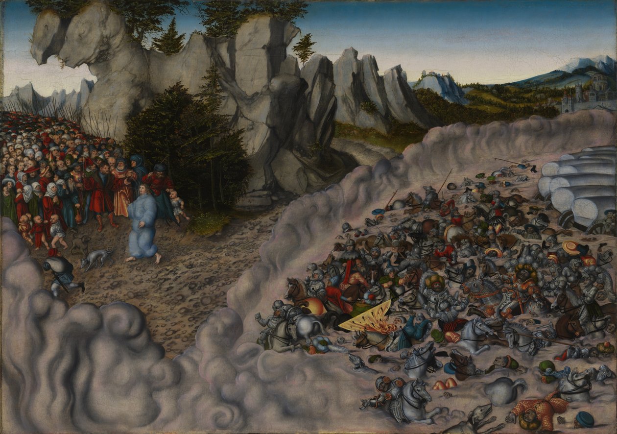 Zug der Israeliten durch das Rote Meer von Lucas Cranach the Elder