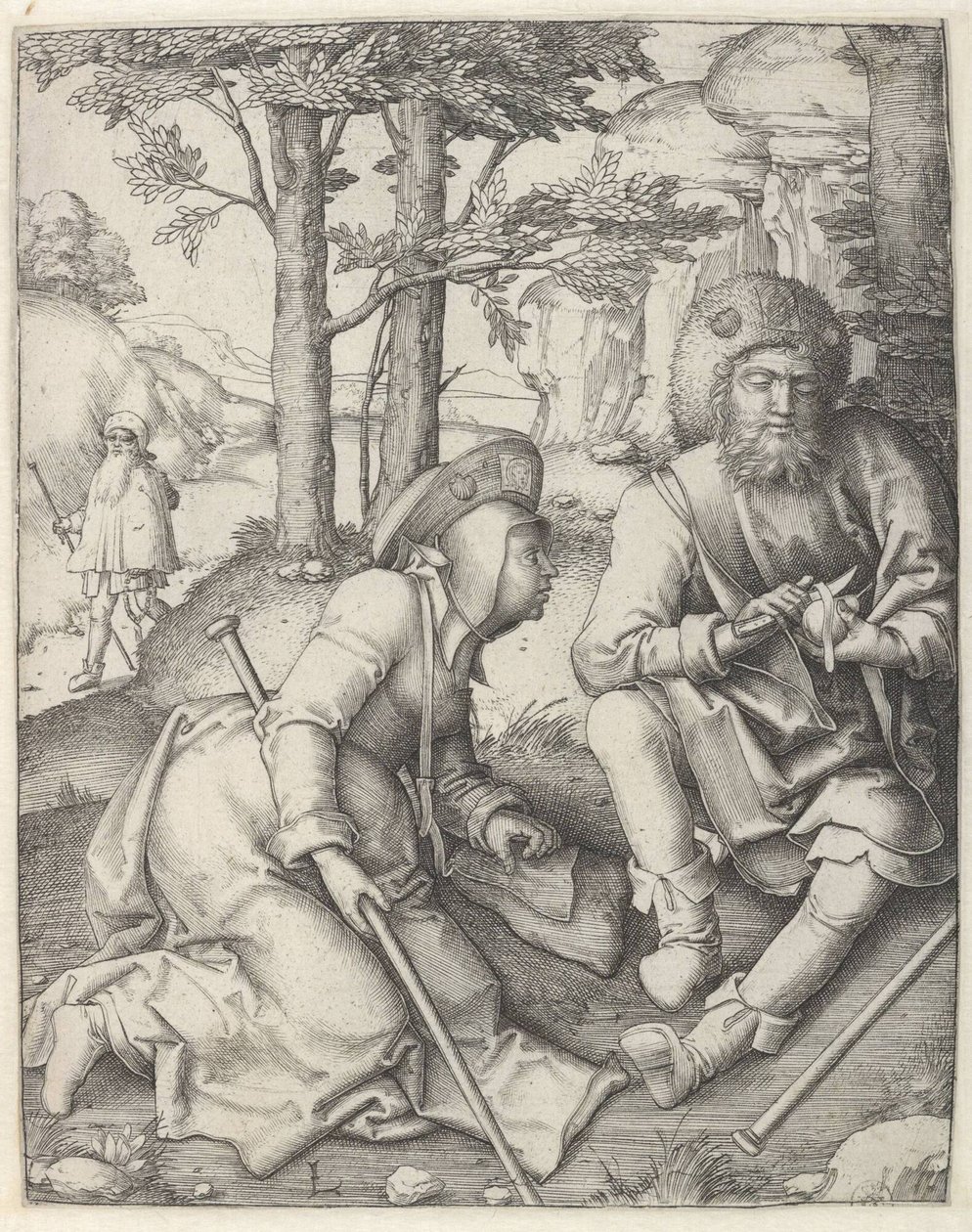 Rastende Pilger von Lucas van Leyden