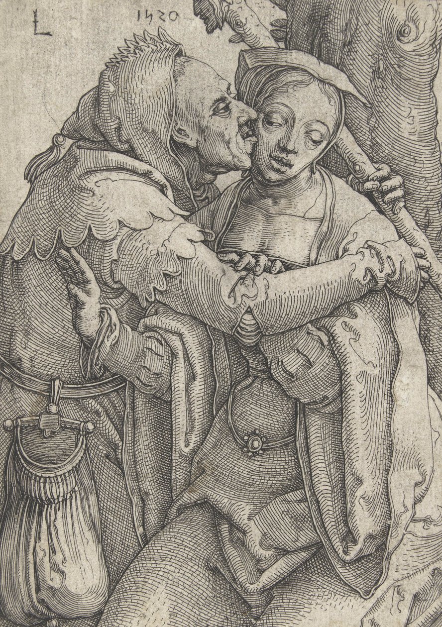 Der Narr und die junge Frau, 1520 von Lucas van Leyden