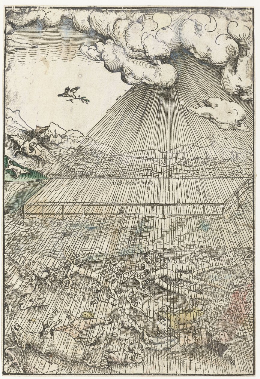 Sintflut und Arche Noahs von Lucas Cranach