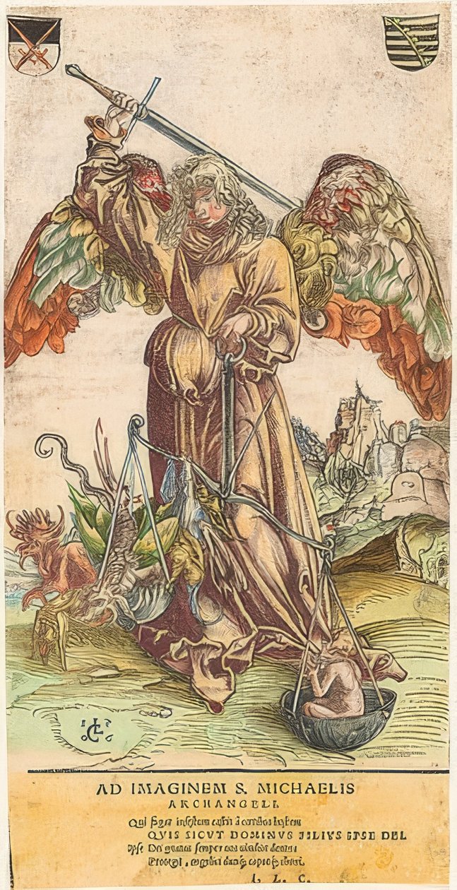 Der Heilige Michael als Seelenwäger von Lucas Cranach the Elder