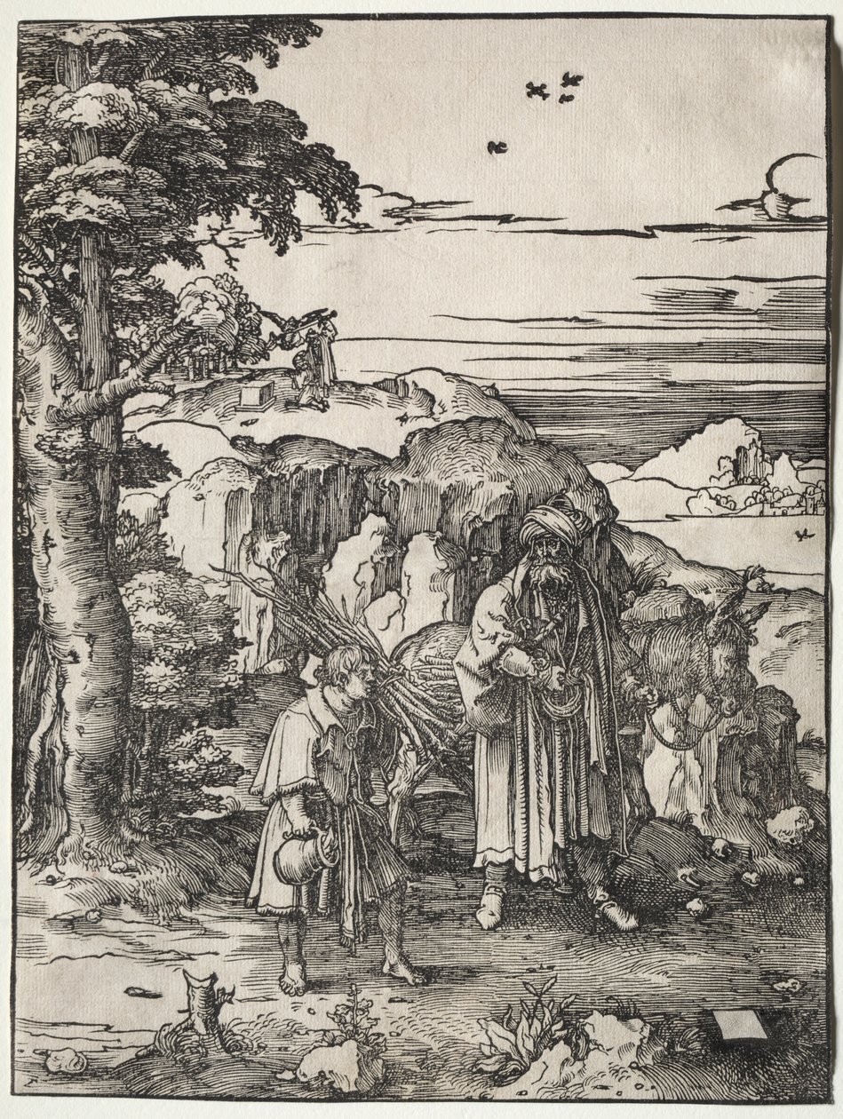 Abraham geht, um Isaak zu opfern von Lucas van Leyden