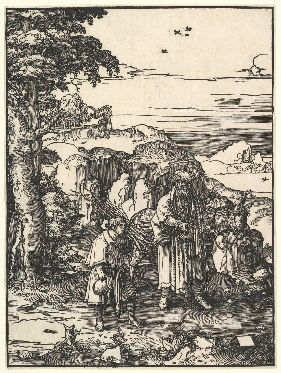 Abraham geht, um Isaak zu opfern von Lucas van Leyden