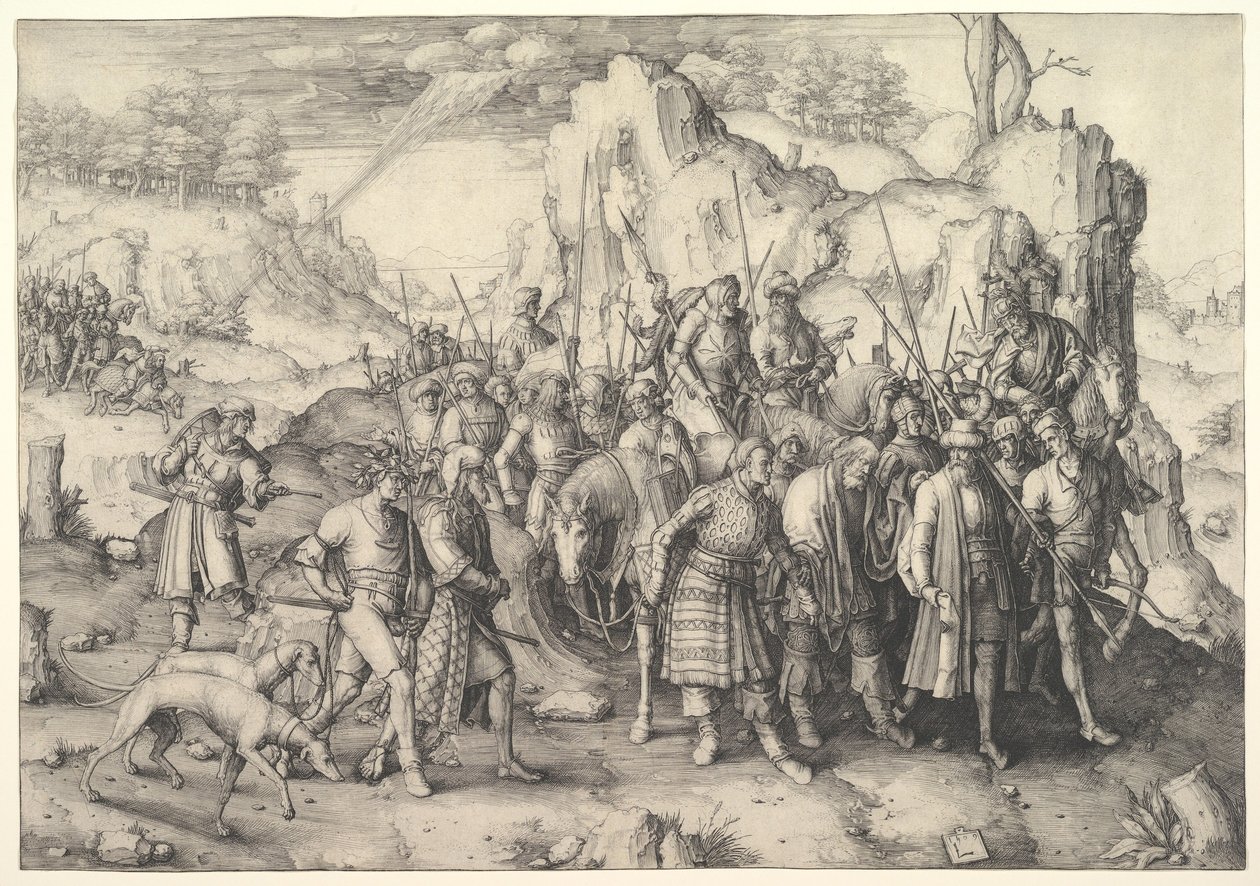Die Bekehrung des Heiligen Paulus, 1509 von Lucas van Leyden