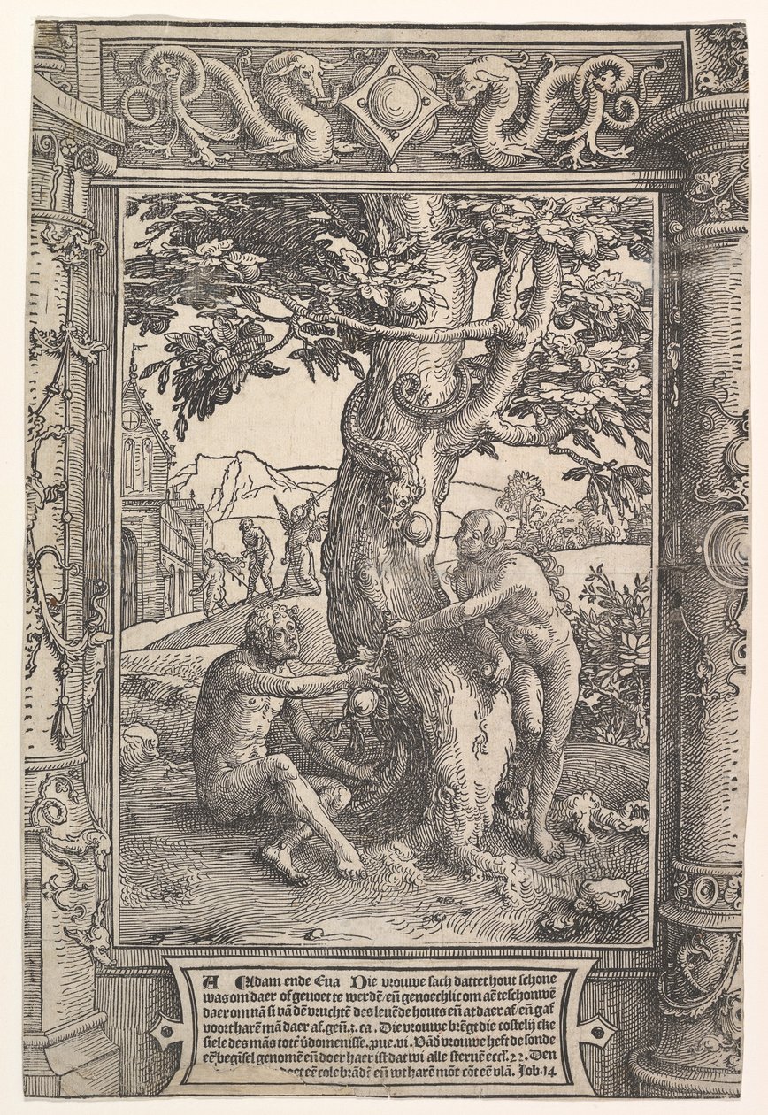 Der Sündenfall, ca. 1517 von Lucas van Leyden