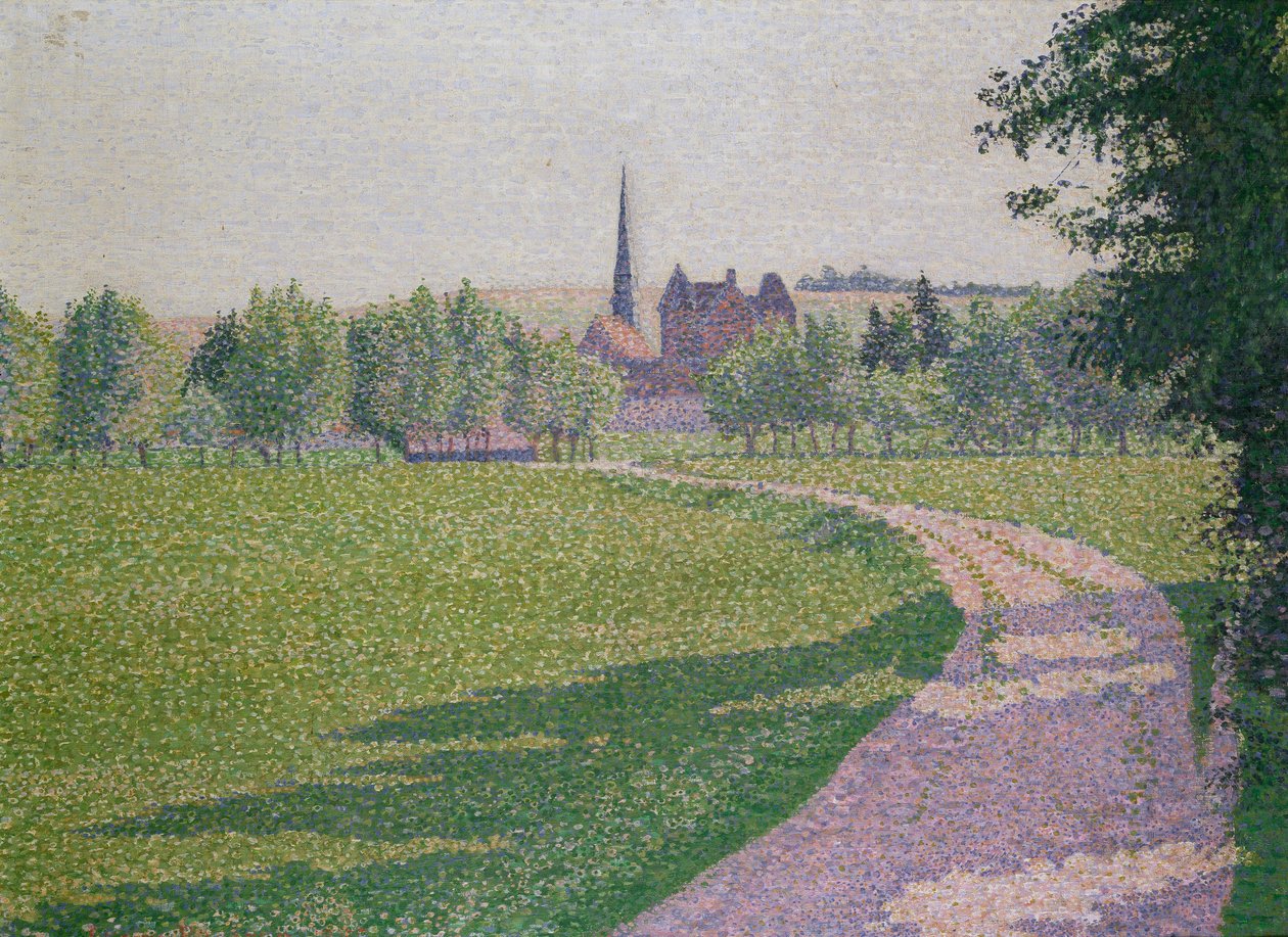 Kirche von Eragny von Lucien Pissarro