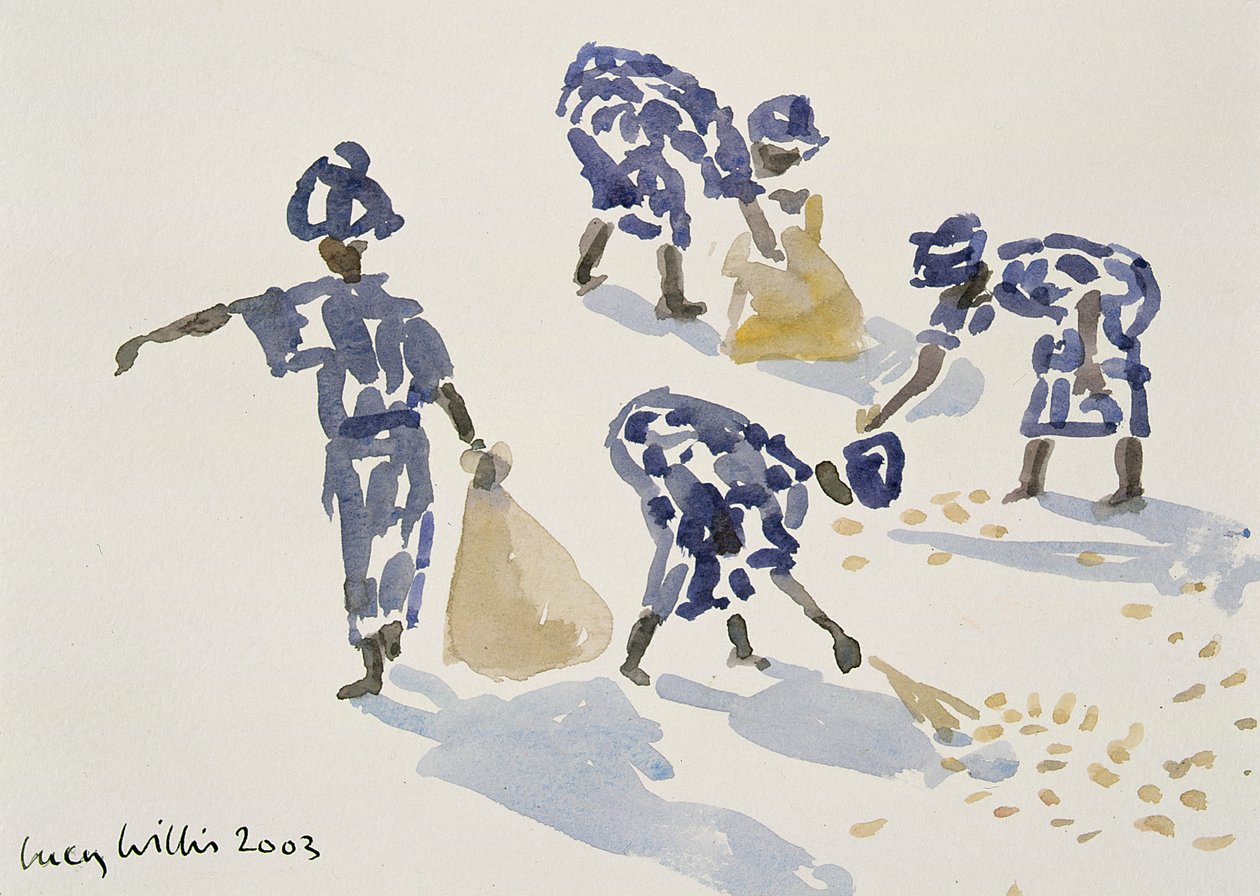 Blätter räumen, Senegal, 2003 von Lucy Willis