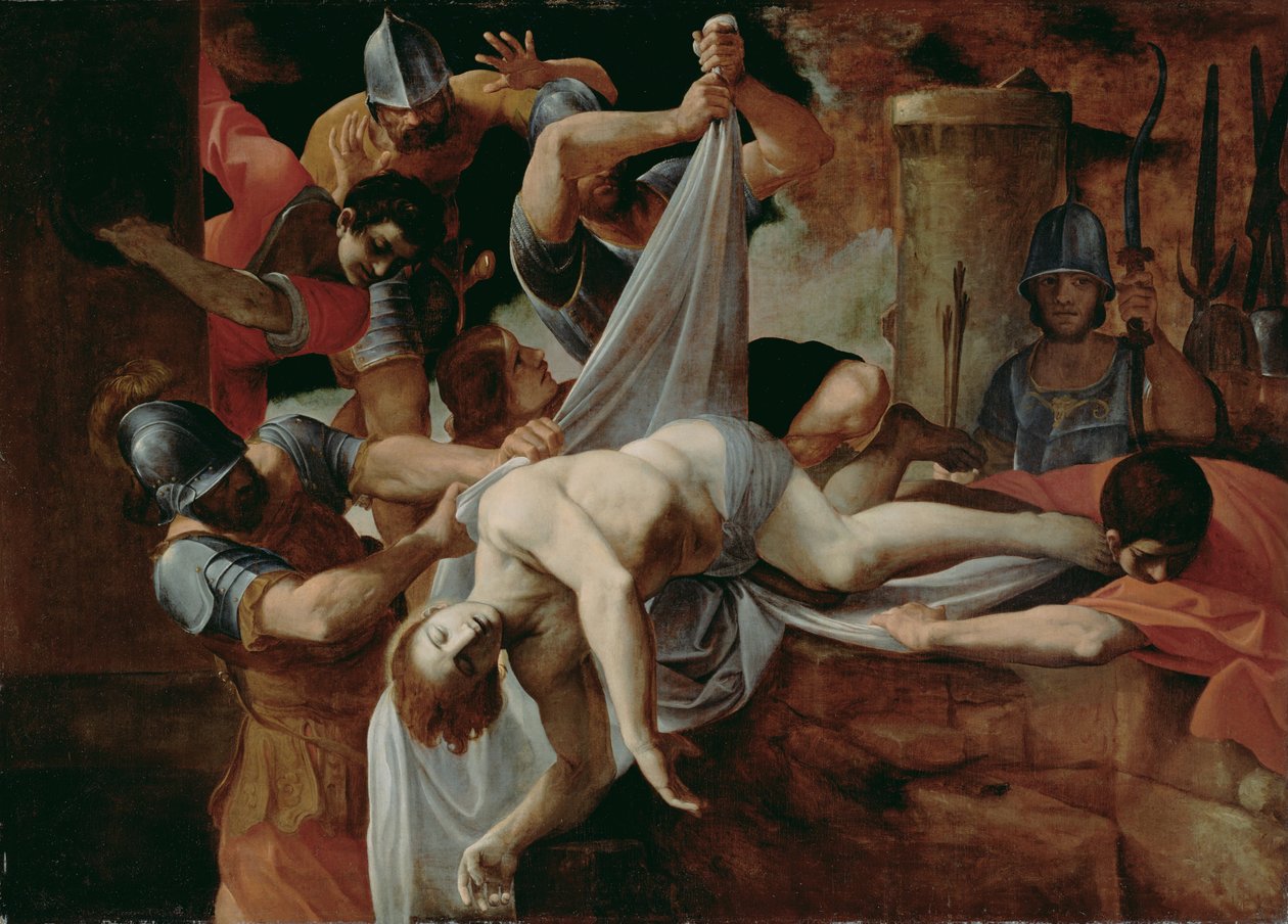 St. Sebastian in die Cloaca Maxima geworfen von Ludovico Carracci