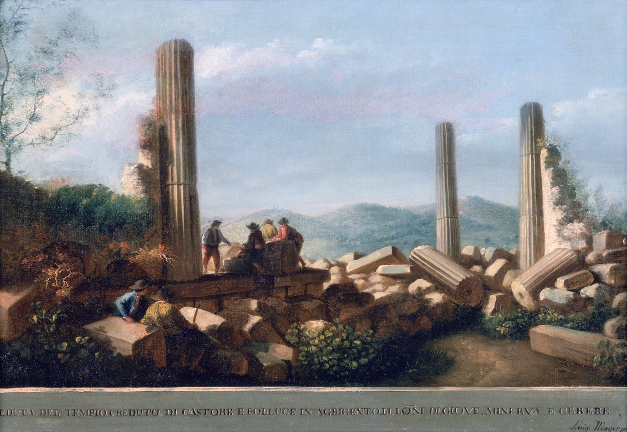 Tempel der Castor und Pollux von Luigi Mayer