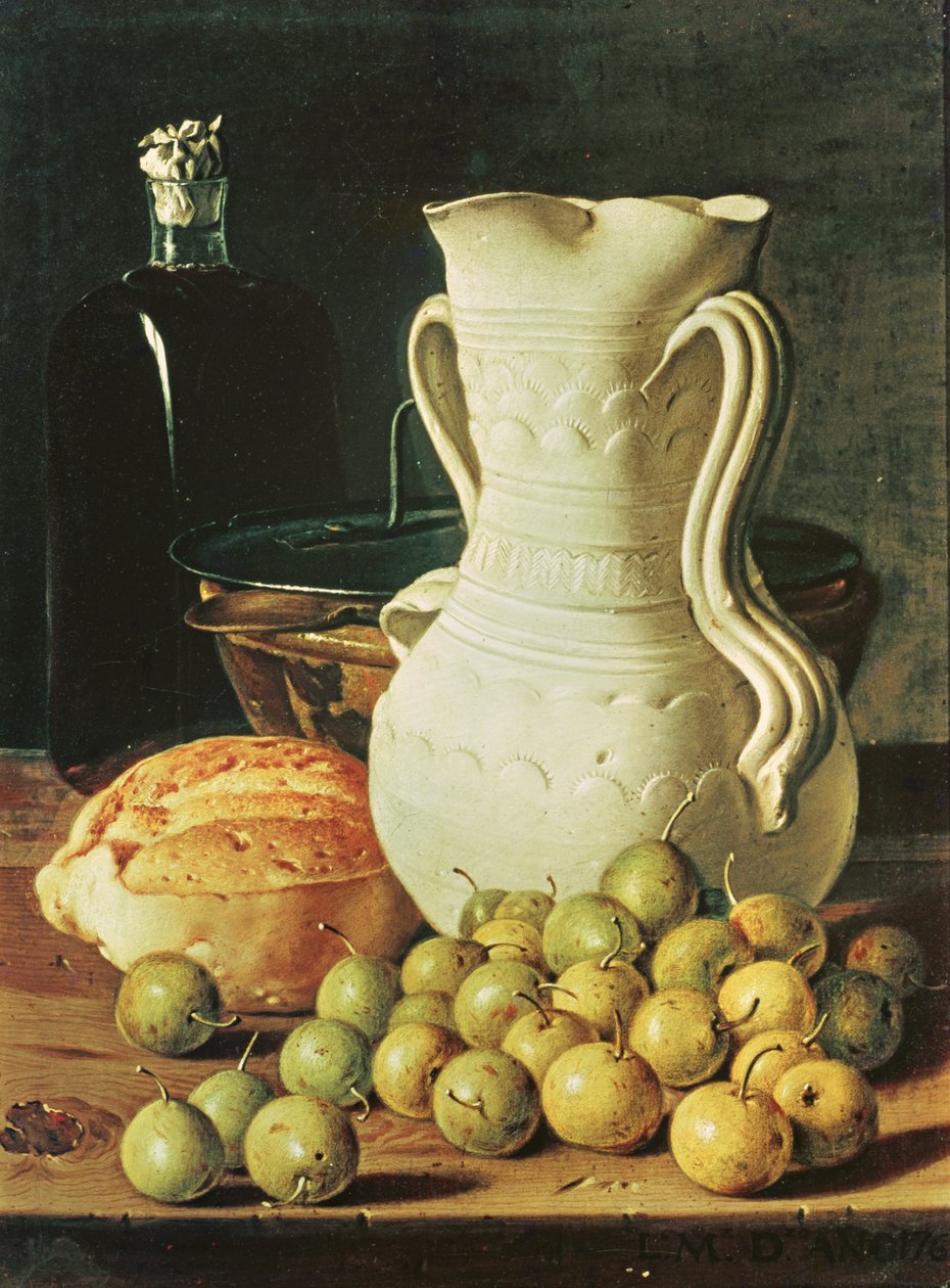 Stillleben mit Brot, Renekloden und Krug von Luis Egidio Melendez