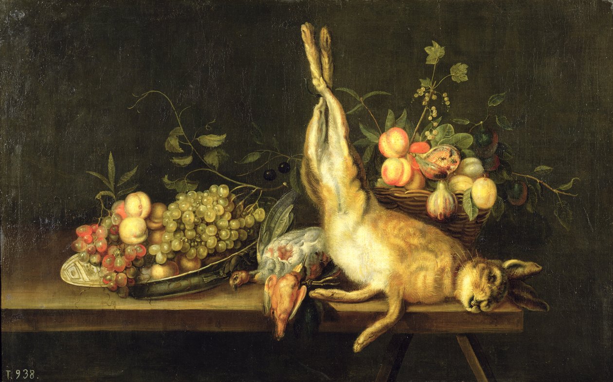 Stillleben mit Wild und Früchten von Luis Menendez or Melendez