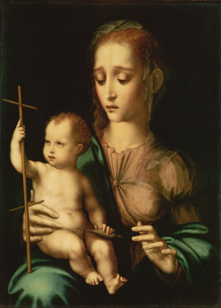 Madonna und Kind mit einer Spindel, 1570er Jahre von Luis de Morales