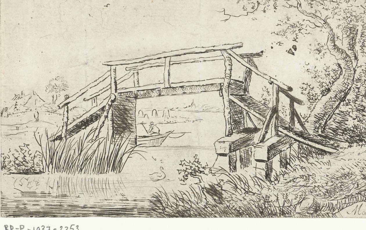 Landschaft mit Brücke von M. Massé