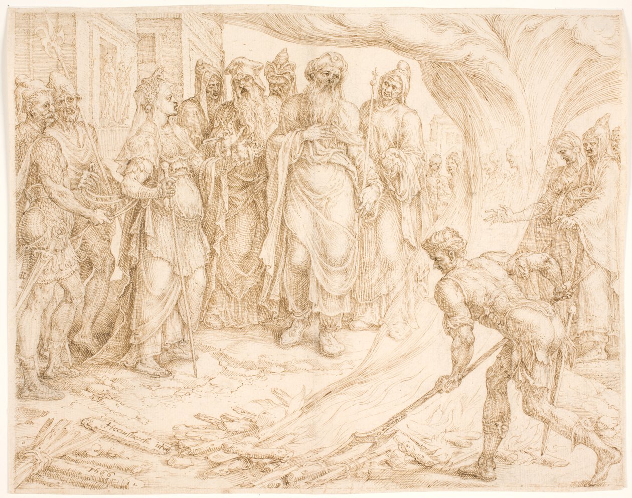 Tamar gibt sich zu erkennen von Maarten van Heemskerck