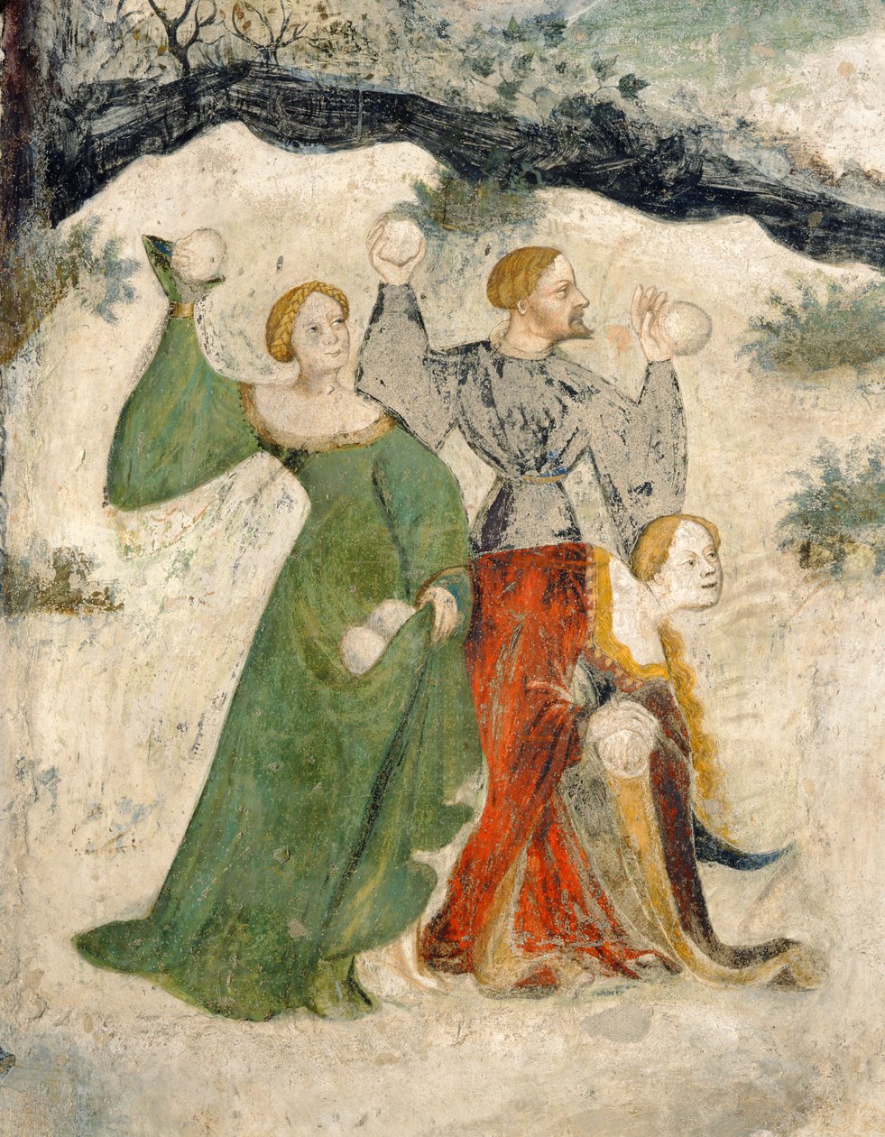 Höflinge bei einer Schneeballschlacht, Monat Januar von Maestro Venceslao