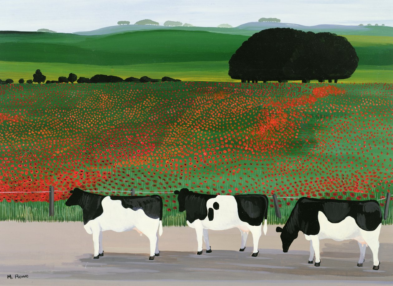 Kühe und Mohnblumen von Maggie Rowe