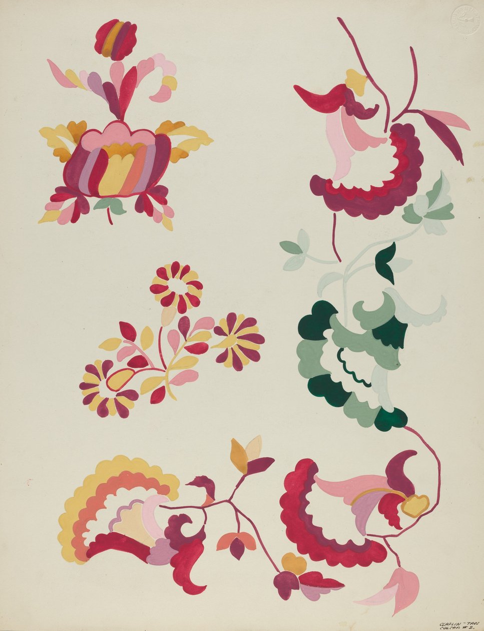 Detail des Bettdeckenmusters von Majel G. Claflin