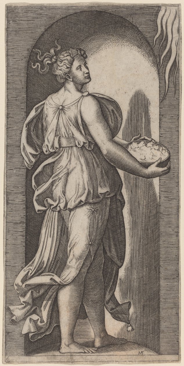 Hoffnung von Marcantonio Raimondi after Raphael