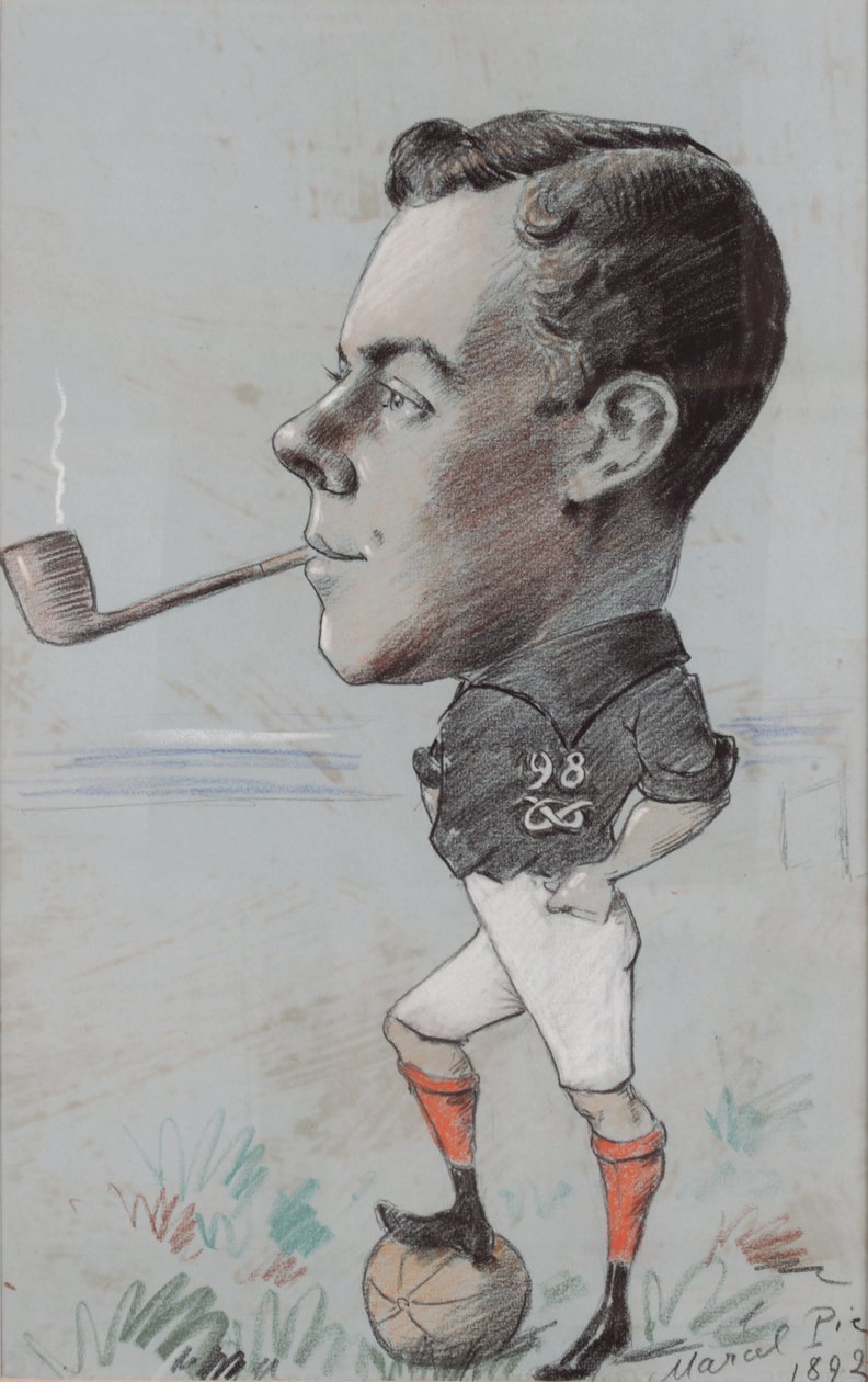 Pfeife rauchender Fußballspieler des 98. North Staffordshire Regiments, 1892 von Marcel Pic