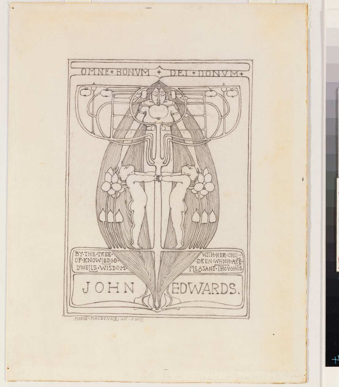 Entwurf für ein Exlibris von Margaret MacDonald Mackintosh