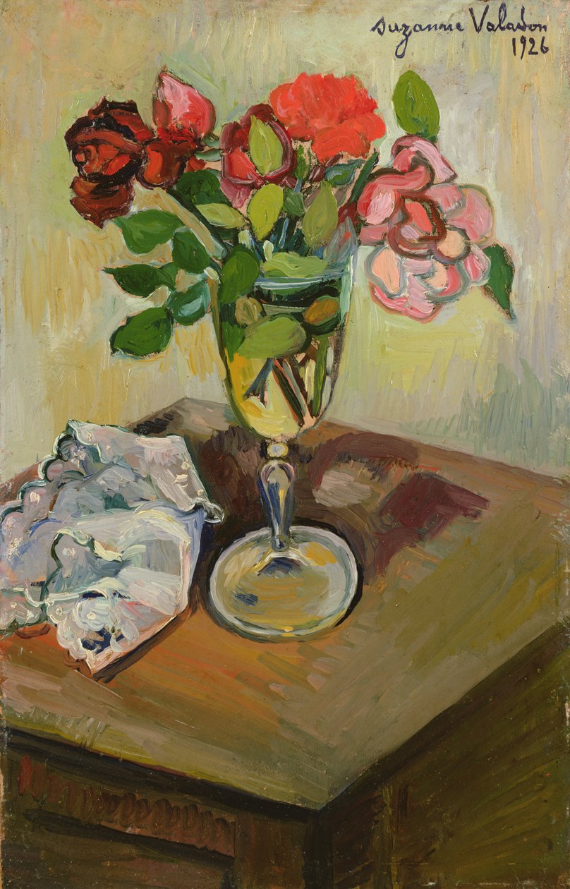 Rosen in einem Glas, 1926 von Marie Clementine (Suzanne) Valadon