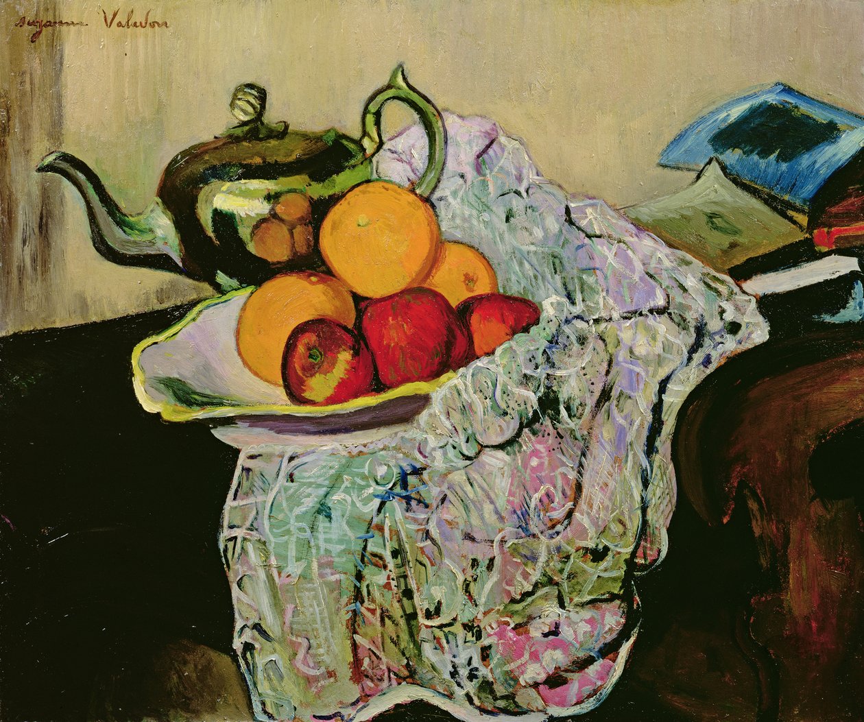 Stillleben mit Teekanne und Obst von Marie Clementine (Suzanne) Valadon