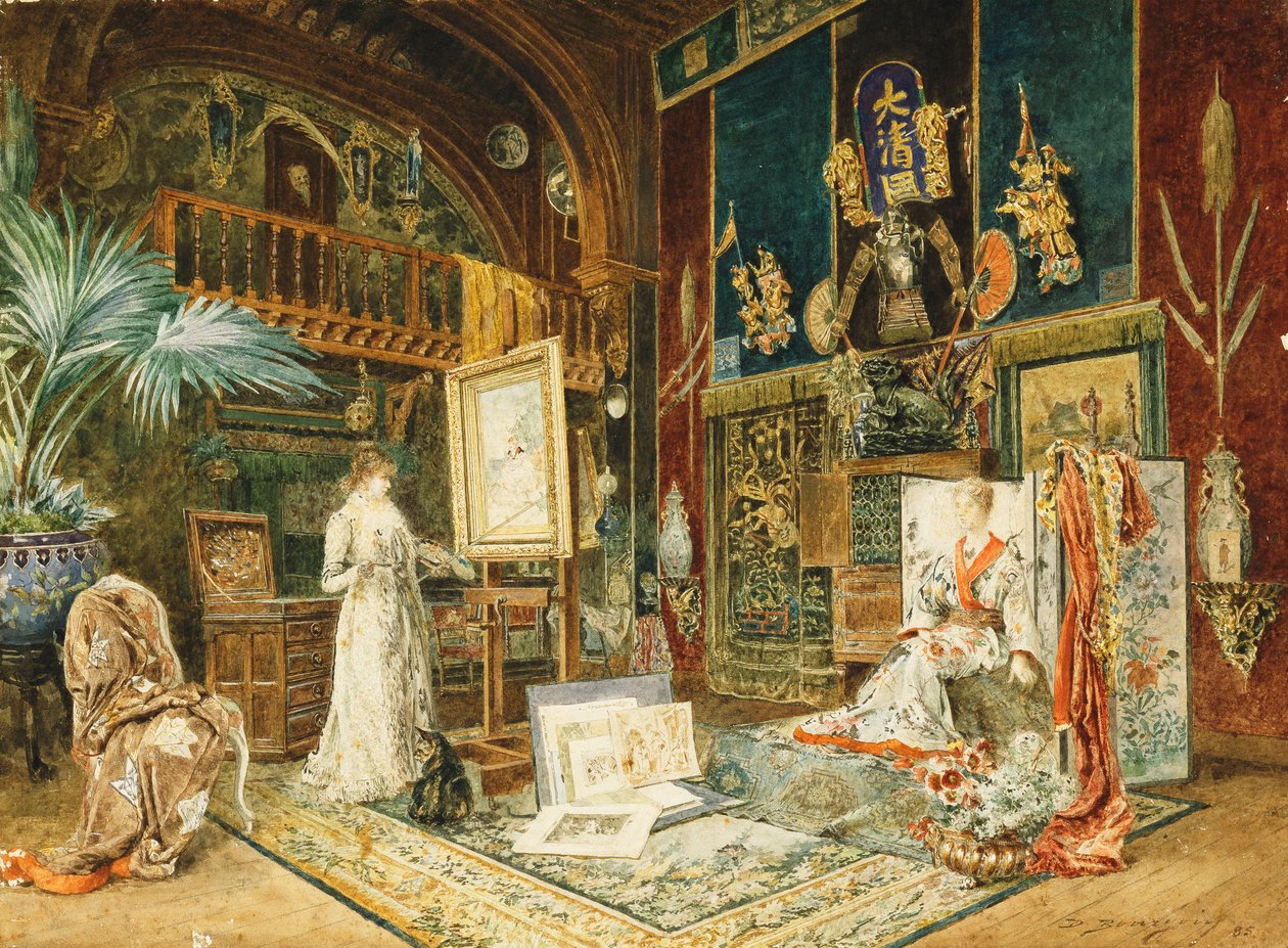 Das Atelier von Sarah Bernhardt, 1885 von Marie Desire Bourgoin
