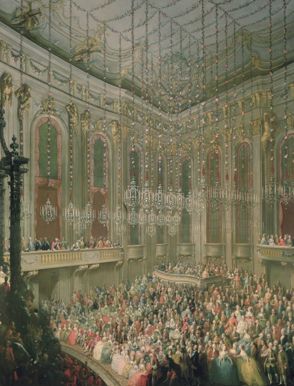 Konzert im Redoutensaal anlässlich der Hochzeit von Joseph II. und Isabella von Parma, 6. Oktober 1760 von Martin II Mytens or Meytens