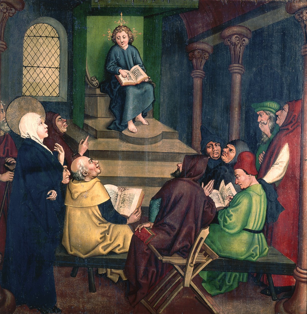 Jesus mit den Doktoren, vom Altarbild der Dominikaner, ca. 1470-80 von Martin Schongauer
