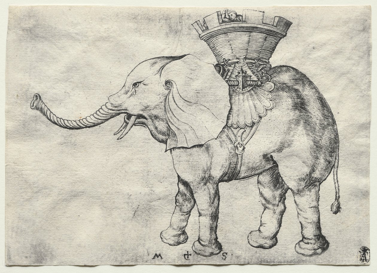 Ein Elefant mit Howdah, um 1485 von Martin Schongauer