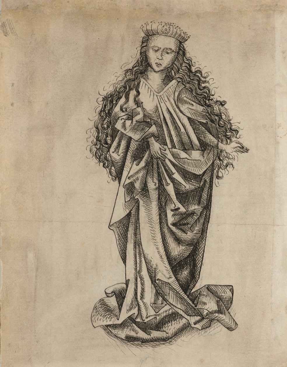 Stehende weibliche Heilige von Martin Schongauer