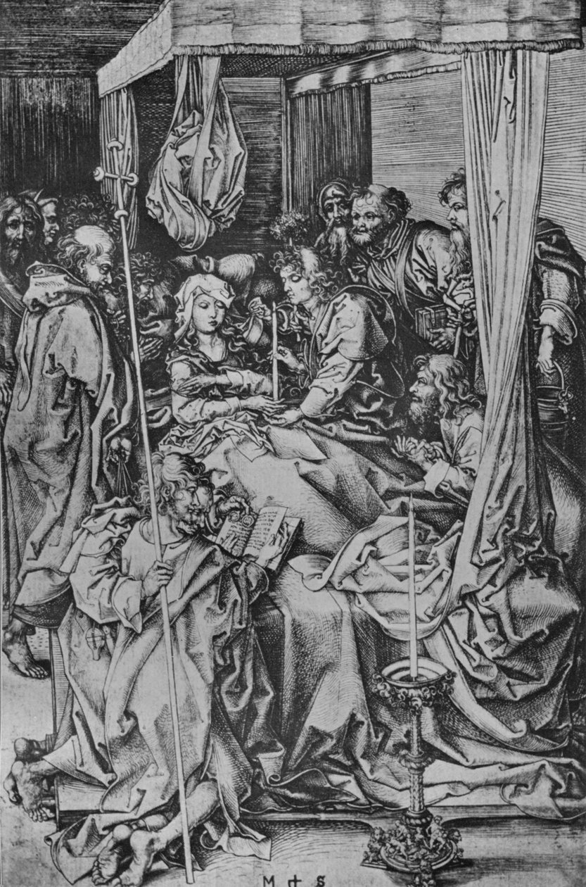 Der Tod der Jungfrau Maria, um 1475 von Martin Schongauer