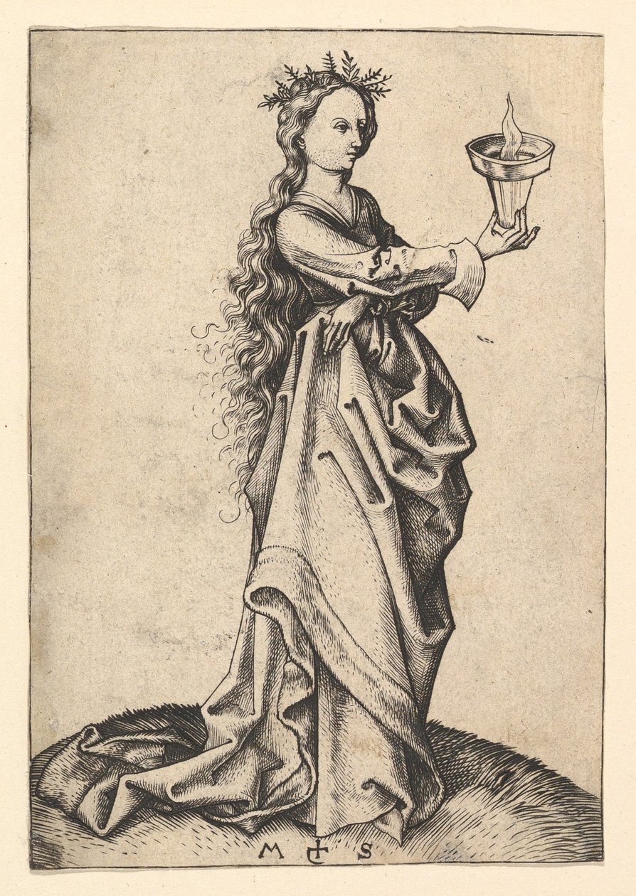 Die dritte weise Jungfrau, ca. 1435-1491 von Martin Schongauer