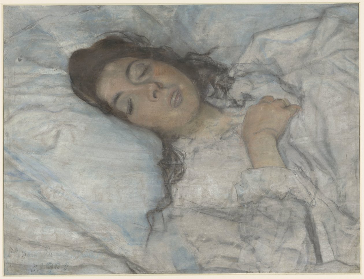 Schlafende Frau von Martinus van Andringa (signed by artist)