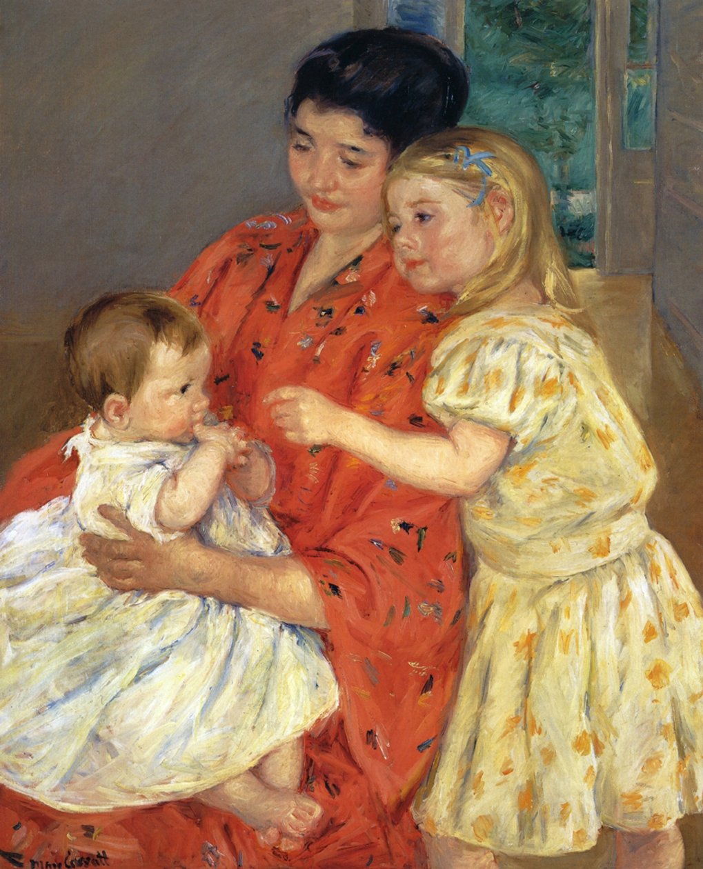 Mutter und Sarah mit dem Baby, 1901 von Mary Cassatt