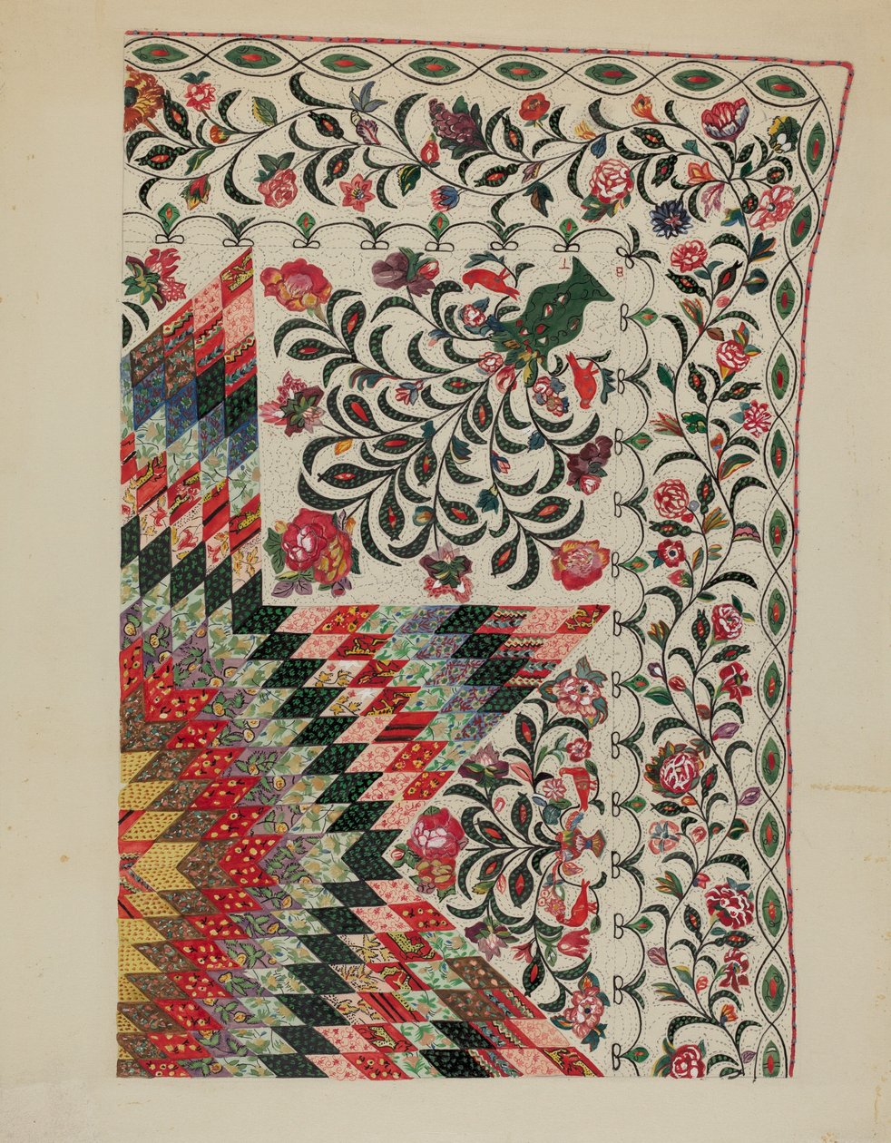 Patchwork- und Applikationsdecke von Mary Berner