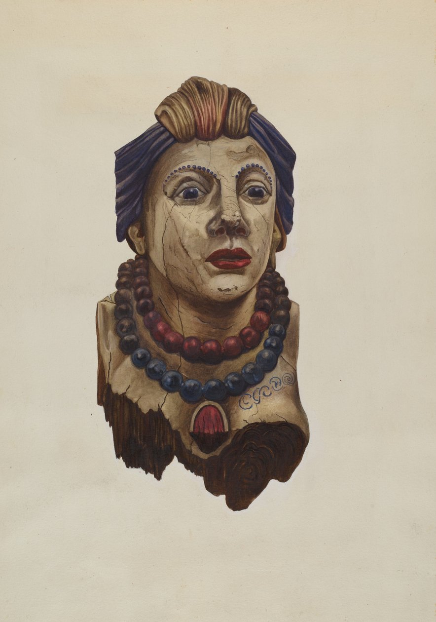 Indische Prinzessin Galionsfigur, ca. 1938 von Mary E Humes