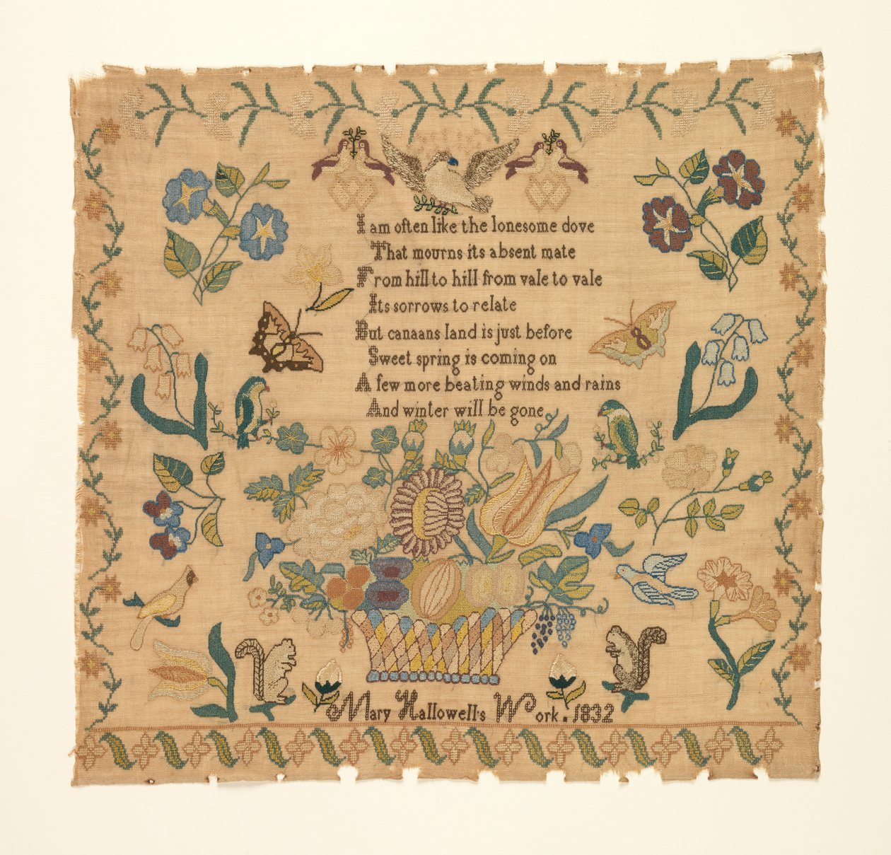 Stickmustertuch von Mary Hallowell