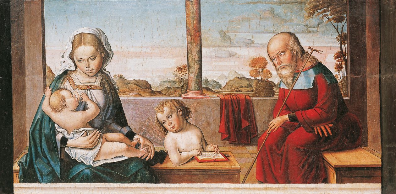 Heilige Familie mit jungem Johannes dem Täufer von Master of Astorga